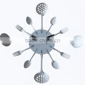 Hot Selling Household Creative Cutlery Metal Wall Clock thumbnail-2