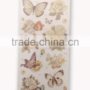 Butterfly & Rose Design Sticker in Light Green Color Way, Popular Antique Design Decorative Glitter Sticker thumbnail-6