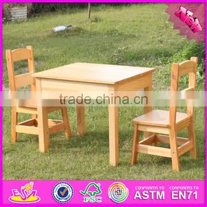 2016 New Design Natural Solid Wooden Children Table and Chairs W08G172 thumbnail-3