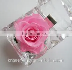 Hot Sale Long Lasting Preserved Flower Ring Box For Valentine's Day Gift thumbnail-1