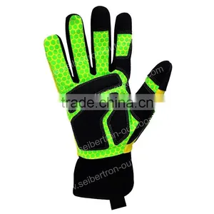 CE EN388 4131 High Visibility Smart Phone Sensitive Gloves Impact Gloves Anti Slip Safety Drilling Shock Absorption Work Gloves thumbnail-2