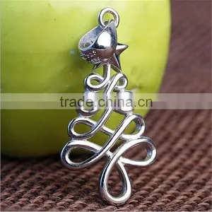 Christmas Gift 925 Sterling Silver Hang Christmas Trees Pendant thumbnail-3