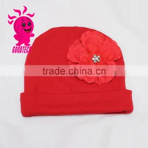 Pretty Flower Plain Cotton Newborn Solid Color Hat/kids Plain Cotton Newborn Hat/handmade Crochet Baby Hat thumbnail-3