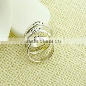 2015 Hot Sale Silver Color Alloy Letter Rings for Girls thumbnail-3