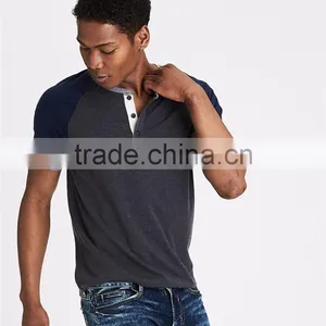 MGOO Factory Supplied Three Button Collar Dry Fit T-shirt Mens Curved Hem Plain T Shirts thumbnail-3