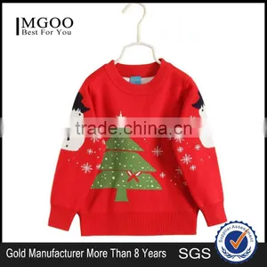 Christmas Knitting Sweater For Children Knitted Clothing Ribbing Neck Long Sleeve Knitwear Stock thumbnail-1