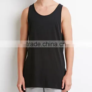 Stylish Black Loose Blank Wholesale Singlets thumbnail-1
