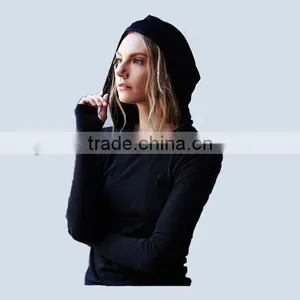 High Quality Custom 100% Cotton Exercise Gym Plain Hoodie With Glove thumbnail-2