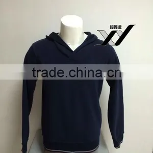 Custom Wholesale Men Cotton Fleece Pullover Hooded Sweatshirt Jacket With Design Collar thumbnail-1