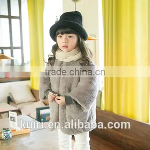 Girls Winter Coats Kids Faux Fur Jackets Children Outerwear Fashion Brand O-Neck Flower Decoration Clothing New 2016 thumbnail-5