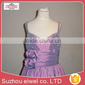 Purple Spaghetti Strap Flower Girl Dress for 10 Years Girl thumbnail-6