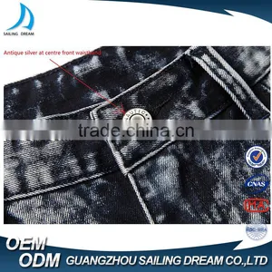 2017 New Style Navy Blue Snow Dirty Wash Slim Fit Mens Jeans Pants thumbnail-5