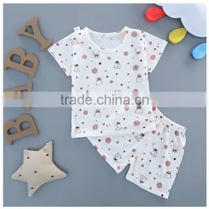Wholesale Summer Cotton Printing Girls Kids t Shirt With Pants Set thumbnail-4