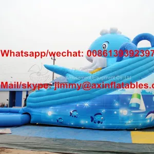 Hot Sale 0.55MM PVC Material Outdoor Inflatable Jumping Slide,Land Inflatable Water Pool Park For Kids thumbnail-2