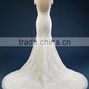 2017 A-line High Neck Sleeveless Floor-length Lace Wedding Gowns AS41101 thumbnail-4
