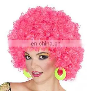 PWS-0425 Pink Afro Curly Wigs for Party thumbnail-1