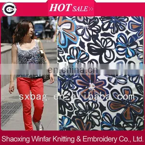 Single Jersey Spandex Knitting Viscose Reactive Printed Fabric for Garment thumbnail-1