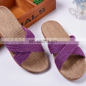Wholesale New Arrival Women Flax Slipper Plain Slippers Slip on 2017 thumbnail-3