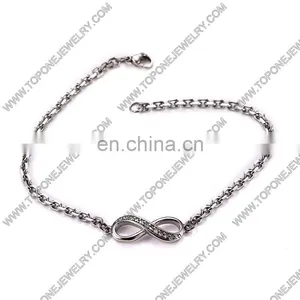 Cheap Wholesale Stainless Steel Infinity Women's Wedding Bracelets With CZ Jewelry Gifts thumbnail-4