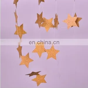 1set Paper Star Banner Garlands 2M Birthday String Chain Banner Ornaments Curtain Wedding Party Room Decor Supplies thumbnail-4