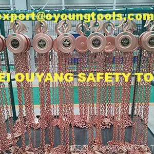 Spark Resistant Lifting Chain Hoist Block Cap 0.5-2 TON,Copper Beryllium ATEX FM Certificate thumbnail-1
