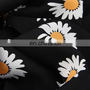 2020 HOT Soft Small Daisy Fabric 100D Four Side Elastic Digital Printed Fabric Chrysanthemum Top Women's Dress Fabric thumbnail-5