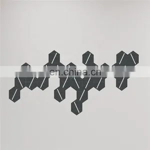24 Hexagon Modern Urban Felt Wall Decals Kit Stylish Modern Office Decoration Felt Wall Art Stickers thumbnail-7