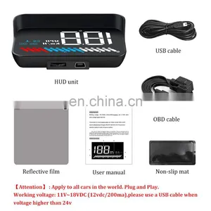 2020 Best Rearview Mirror Tpms Automotive Exploride Obd2 Led Head up Speed Display Projector Navigation Hud Display for Cars thumbnail-4
