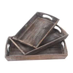 Pine Serving Tray With Washed Finish thumbnail-1