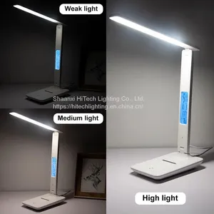 5W/10W LED Table Lamp For Study Reading Touch Switch Desk Lamps With Calendar Temperature Alarm Clock Rechargeable Reading Light thumbnail-2