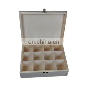 Natural Eco-friendly Simple Useful Style Wood Tea Storage Box Packaging With Clear Lid thumbnail-4