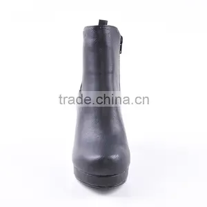 2016 Woman's Newest Stylish High Heel Wellington High Ankle Boots With Side Zipper thumbnail-3