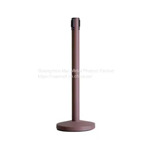 LG-B9 Brown Control Crowd Queue Barrier Belt Stanchions Pole thumbnail-1