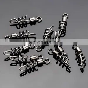 JOHNCOO Stainless Steel Fishing Corkscrew Swivel Snap Fishing Swivel With Screwed Snap Swirl Clip Corkscrew Link thumbnail-5
