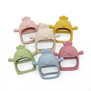 Silicone Teething Mitten Toy Cute Chick Silicone Chewable Toys Animal Custom Baby Teether thumbnail-2