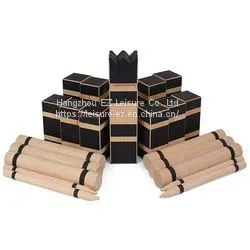 Funny Outdoor Kubb Lawn Game Wooden Skittles thumbnail-1