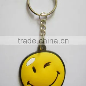 Smile Face PVC Keychain, PVC Rubber Key Chain, Keyring for Sale thumbnail-1
