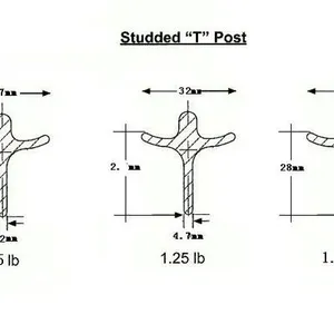 Steel Fence T Post for America Market Metal Studded 6 FT 1.25 Lb Farm Fence Support Post Australia Star Picket Y T Fence Post thumbnail-7