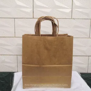 Customized Kraft Paper Handbags for Takeaway Coffee, Shopping, Clothing, Gifts, Etc. thumbnail-5