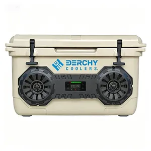 45L Durable Insulated Bluthtooth Speaker Cooler for Ice Fishing & Camping Waterproof PE Portable Cooler With Wheels thumbnail-4