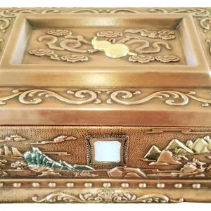 Ufacturer Supplies Pure Copper Urn (golden Caskets) Hand-carved. thumbnail-2