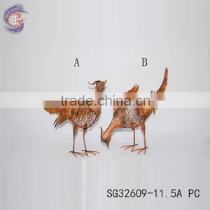 Garden Ornaments of Rusty Metal Peacock Sculpture for Sale thumbnail-4