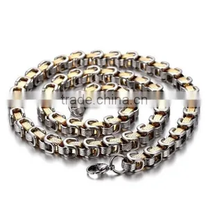 Stainless Steel Mens Necklace, Gold & Silver, Heavy Necklace For Men thumbnail-1
