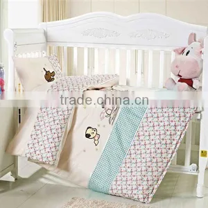 Embroider Dog Bedding Cotton Baby Comforter Set 200TC In Pink Color thumbnail-1