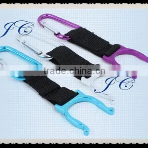 Green Promotional Simple Metal Carabiner Multitool for Bottle thumbnail-2