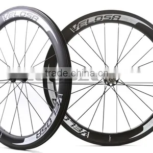 Velosa Logo Carbon Bicycle Wheels With Bitex R51 Hub 700C Chinese Carbon Road Wheelset 60mm 25mm Wide thumbnail-3