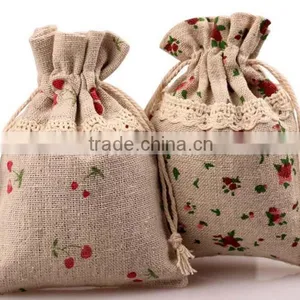 Welcome Customized Logo Eco-linen Fibric Gift Jewelry Bag,promotion Christmas Drawstring Gift Bags Quality Choice thumbnail-2