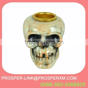 Ceramic Halloween Skull Candle Holder thumbnail-1