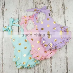 Hot Sale Baby Ruffle Rompers Bubble Rompers for Baby Polka Dots Baby Rompers thumbnail-1