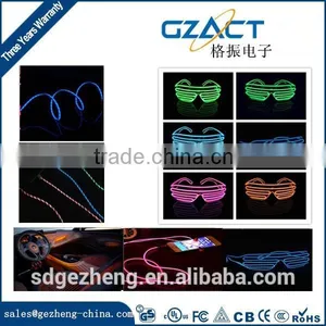 EL Shutter Sunglasses Flashing Flowing Light for Party el Wire Party Glasses for Christmas in China thumbnail-1
